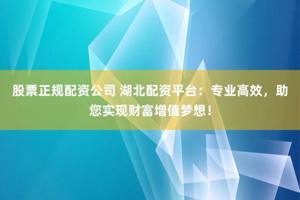 股票正规配资公司 湖北配资平台：专业高效，助您实现财富增值梦想！