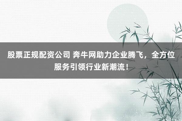 股票正规配资公司 奔牛网助力企业腾飞，全方位服务引领行业新潮流！