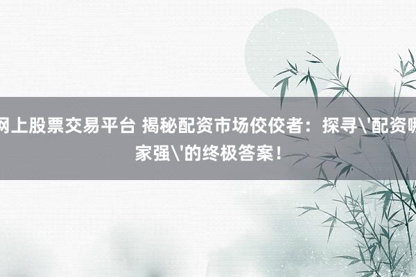 网上股票交易平台 揭秘配资市场佼佼者：探寻'配资哪家强'的终极答案！