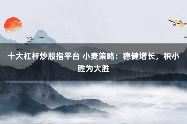 十大杠杆炒股指平台 小麦策略：稳健增长，积小胜为大胜