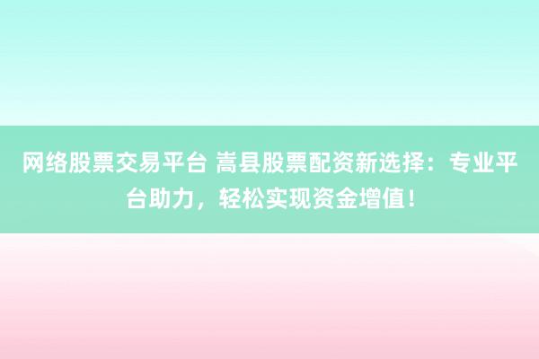 网络股票交易平台 嵩县股票配资新选择：专业平台助力，轻松实现资金增值！