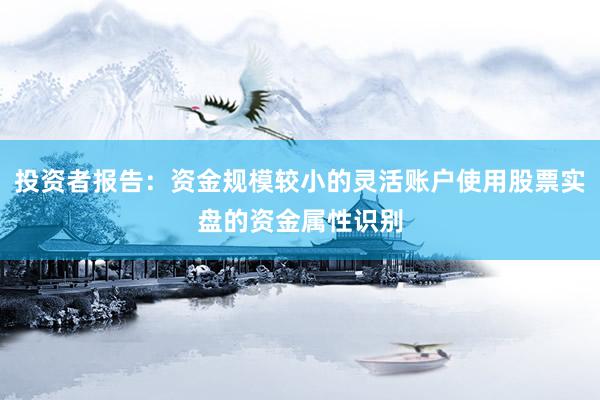 投资者报告：资金规模较小的灵活账户使用股票实盘的资金属性识别