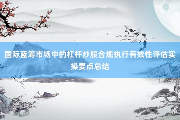 国际蓝筹市场中的杠杆炒股合规执行有效性评估实操要点总结