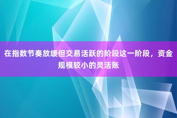 在指数节奏放缓但交易活跃的阶段这一阶段，资金规模较小的灵活账