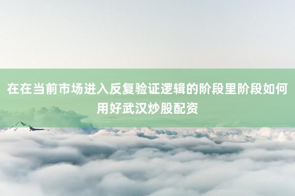 在在当前市场进入反复验证逻辑的阶段里阶段如何用好武汉炒股配资