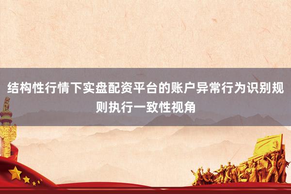 结构性行情下实盘配资平台的账户异常行为识别规则执行一致性视角